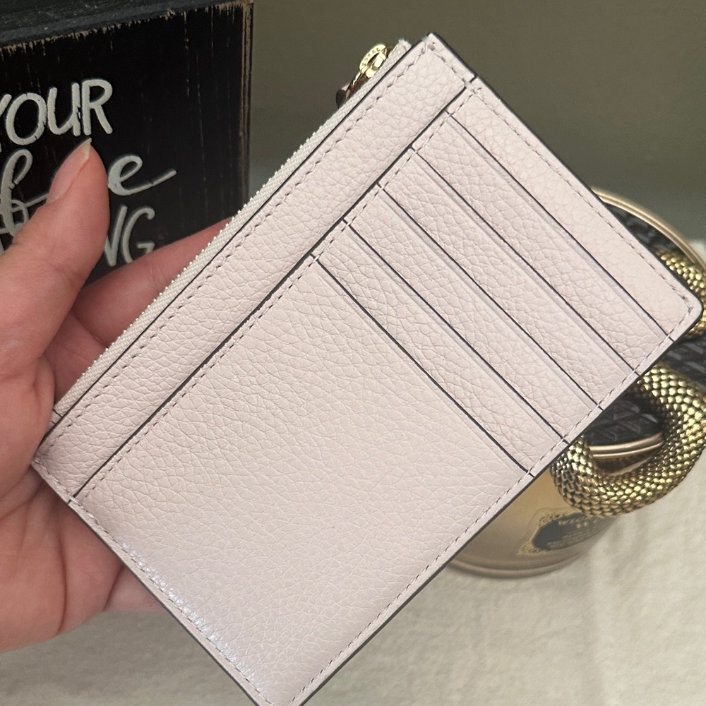 Tory Burch Blush Leather Pouch with Gold Accent - Picture 2 of 3